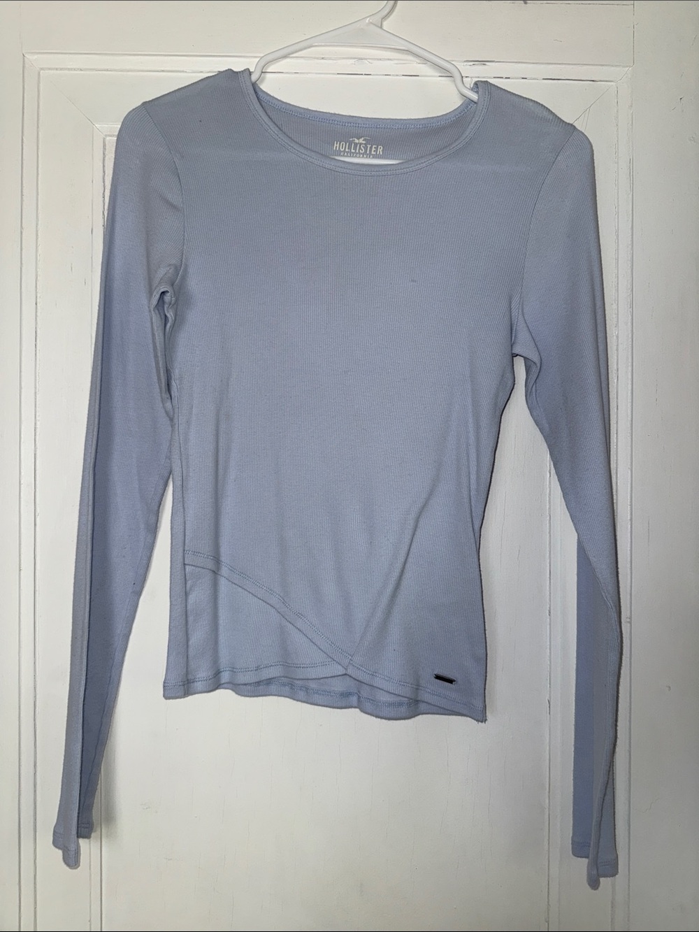 Hollister Pale Blue Long-Sleeve Crewneck Top